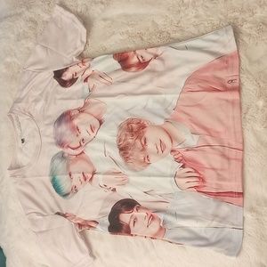 BTS/Flower Road Bulletproof boys in the pink 3D photo tee